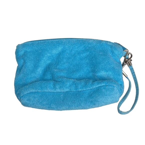 Old Navy Vintage Y2K 2005 Terry Cloth Floral Hibiscus Wristlet Wallet Blue - Picture 3 of 7